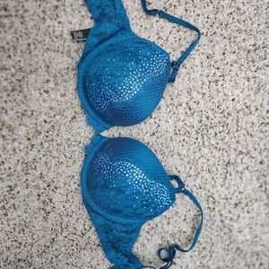 Blue Sparkle and Lace Victoria Secret Bra 32D